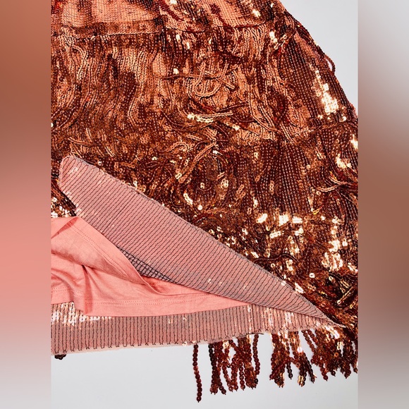NEW! Maeve by Anthropology sequins mini skirt Copper Rose Size 4 - Picture 7 of 10